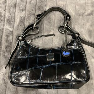 Dooney & Bourke Black crocodile embossed Leather Handbag